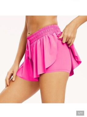 NWOT Blason bubblegum Pink Flowy Athletic Shorts Barbie Pockets Double-layer S